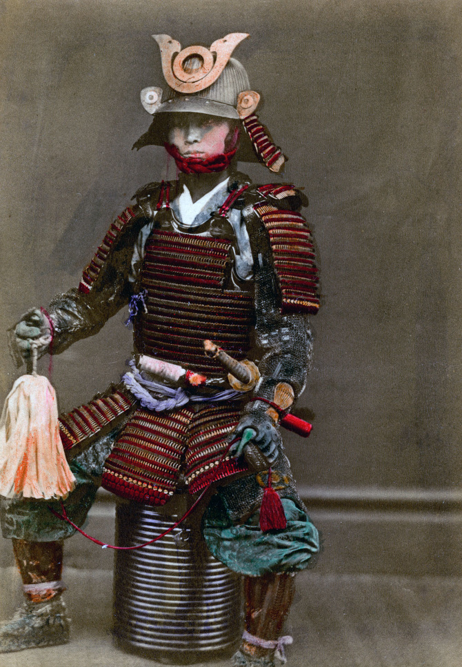 A samurai in armour, Japan, 1882. Artist: Felice Beato