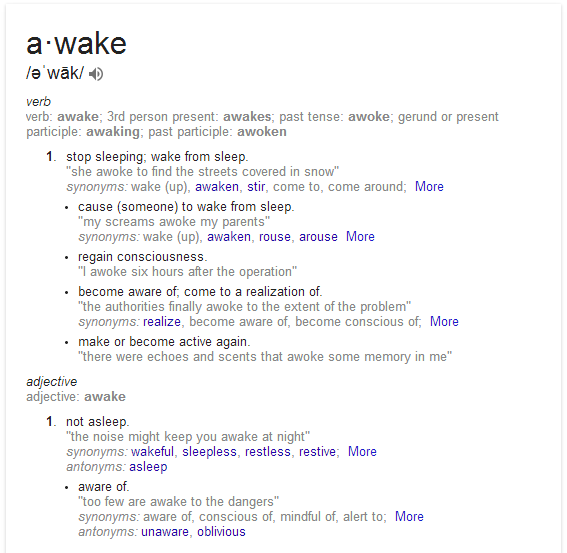 What Does Awake Mean In Slang