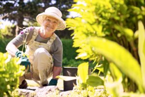 lady in garden